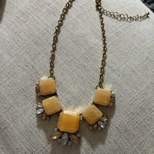 Elegant Gold and Yellow Statement Necklace
